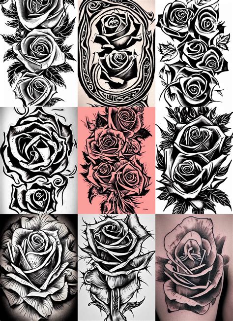 rose tattoo stencils|More.